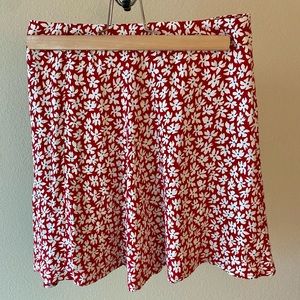 Reformation Red Flounce Skirt size 2